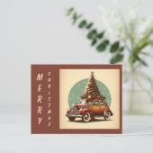 Een vintage kerstklassieker Holiday Briefkaart (Staand voorkant)