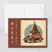 Een vintage kerstklassieker Holiday Briefkaart (Voorkant / Achterkant)