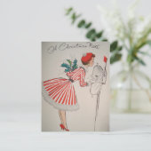 Een Vintage Kerstmis Retro Briefkaart (Staand voorkant)