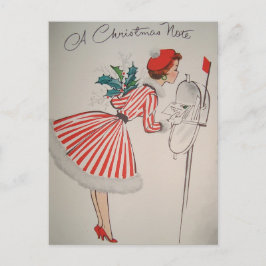 Een Vintage Kerstmis Retro Briefkaart