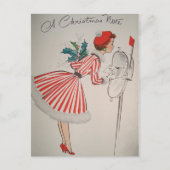Een Vintage Kerstmis Retro Briefkaart (Voorkant)
