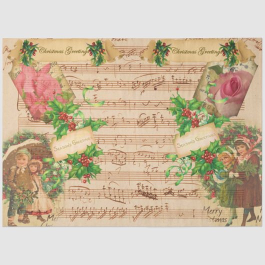 Een Vintage kerstserie Design 2-weefselpapier Tissuepapier (Voorkant)