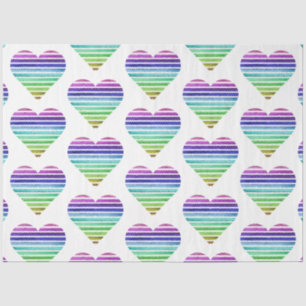 Een Vintage Regenboog Gestreept Hart Serie Design Tissuepapier