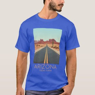 Een vintage reisillustratie van Arizona Verenigde  T-shirt