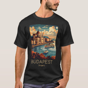 Een vintage reisillustratie van Boedapest - Hongar T-shirt