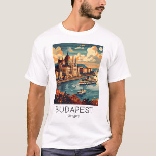 Een vintage reisillustratie van Boedapest - Hongar T-shirt