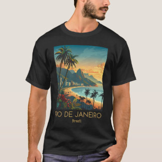 Een vintage reisillustratie van Rio de Janeiro - T-shirt
