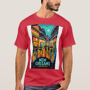Een vintage reiskunst van New Orleans Louisiana US T-shirt