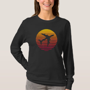 Een vintage zonsondergang 747 straalvliegtuig 4 t-shirt