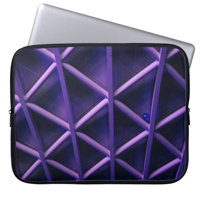 Een violet plafond met een crisishaard-dwarspatroo laptop sleeve (Voorkant)