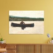 Een vis afspelen (1875) door Winslow Homer Canvas Afdruk (Insitu (Woonkamer))