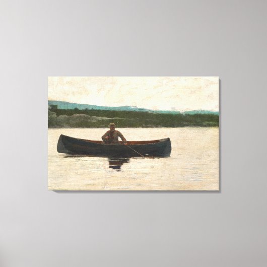 Een vis afspelen (1875) door Winslow Homer Canvas Afdruk (Voorkant)