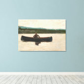 Een vis afspelen (1875) door Winslow Homer Canvas Afdruk (Insitu (Houten vloer))