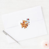 Een vis in liefde - hart sticker (Envelop)