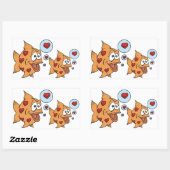 Een vis in liefde - rechthoekige sticker (Vel)