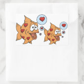 Een vis in liefde - rechthoekige sticker (Tas)