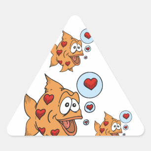 Een vis in liefde - sticker