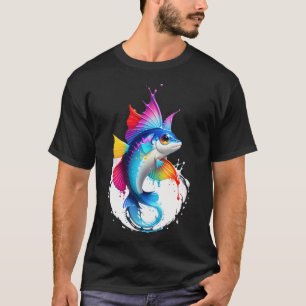 Een vis met veel kleuren die in cirkels zwemt t-shirt