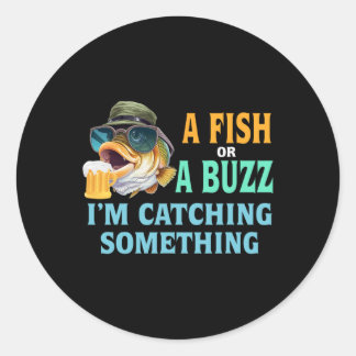 Een vis of een buz die ik Gevist heb. Ronde Sticker