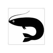 Een vis op een lijn - vissen - Wood Art Stamp Rubberstempel (Afrduk)