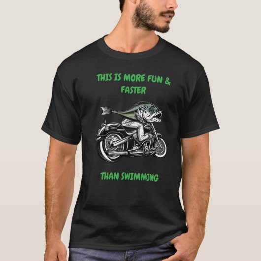 Een vis op een motorfiets t-shirt (Voorkant)