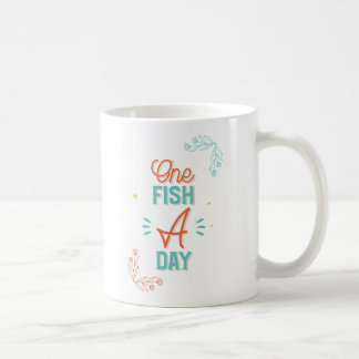 Eén vis per dag belettering koffiemok