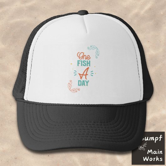 Eén vis per dag belettering trucker pet