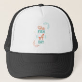 Eén vis per dag belettering trucker pet (Voorkant)