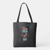 Eén Vis Per Dag Lettering Tote Bag (Achterkant)