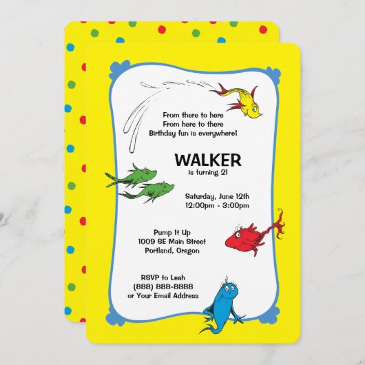 Eén vis twee vis - eerste verjaardag kaart (Voorkant / Achterkant)