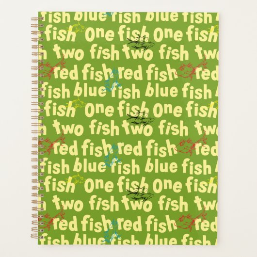Eén Vis Twee Vissen Typografie Patroon Planner (Voorkant)