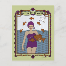 Een vis uit het water_A_ Briefkaart