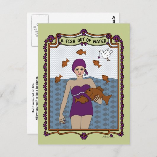 Een vis uit het water_A_ Briefkaart (Voorkant / Achterkant)