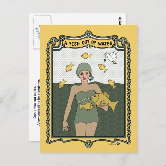 Een vis uit het water_C_ Briefkaart (Voorkant / Achterkant)