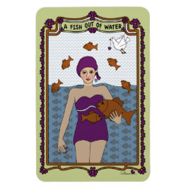 Een vis uit water_A_4x6 koelapparaat Magnet Magneet