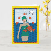 Een vis uit water_B_Wenskaart Kaart (Gele Bloem)