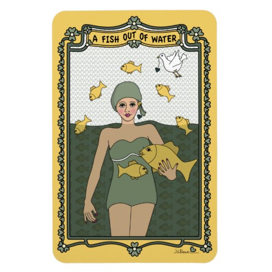 Een vis uit water_C_4x6 koelapparaat Magnet Magneet (Verticaal)