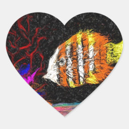 Een vis van velen hart sticker