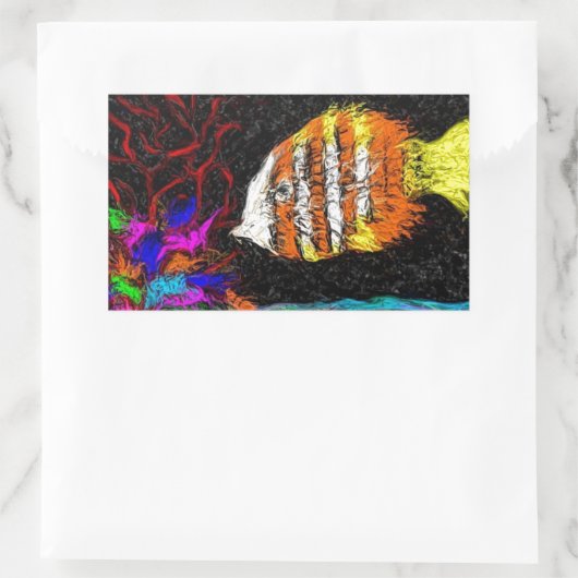 Een vis van velen rechthoekige sticker (Tas)