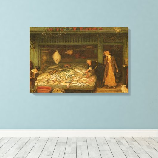 Een vishandelszaak van Frederick Walker Canvas Afdruk (Insitu (Houten vloer))