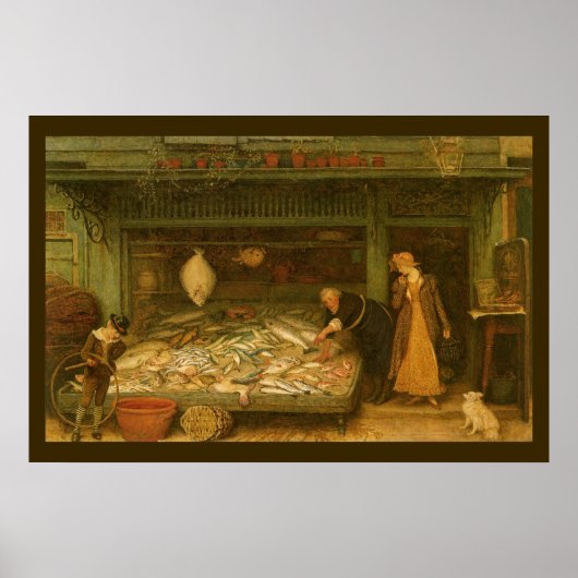Een vishandelszaak van Frederick Walker Poster (Voorkant)