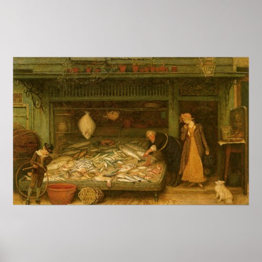 Een vishandelszaak van Frederick Walker Poster (Voorkant)