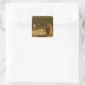 Een vishandelszaak van Frederick Walker Vierkante Sticker (Tas)