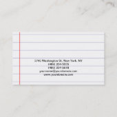 Een Visitekaartje gemaakt met gelinkt papier voor  (Achterkant)