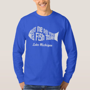 Een vislijst Gepersonaliseerd Naam plaatsen T-shirt