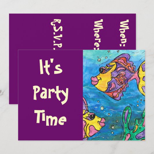 Eén vispartij twee uitnodigingen (Voorkant / Achterkant)