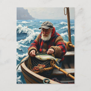 Een Vissen op de Oceaan Thema Contact Houden Briefkaart