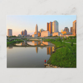 Een visser aan de Scioto-rivier met de Columbus, Briefkaart