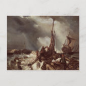 Een visser die zich in een net bevindt, 1868 briefkaart (Voorkant)