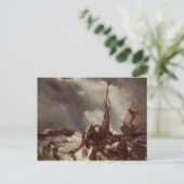 Een visser die zich in een net bevindt, 1868 briefkaart (Staand voorkant)